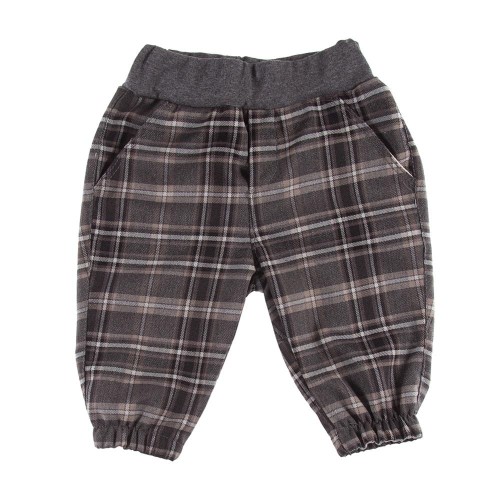 Karierte Hose FLUFFY graphit/braun