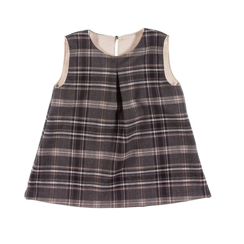 Kariertes Kleid FLUFFY graphit/braun