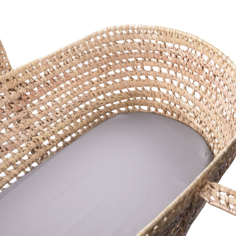 Graues Spannbettlaken für die Babytragetasche 35 x 70 cm