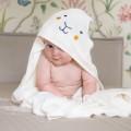 Hooded towel for babies white 100x100