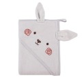 Hooded towel for babies gray 100x100