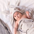 Hooded towel for babies gray 100x100