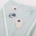 Baby-Kapuzenhandtuch in Mint mit Faultier 100x100
