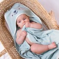 Baby-Kapuzenhandtuch in Mint mit Faultier 100x100