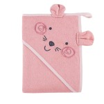 Hooded towel for babies pink 100x100