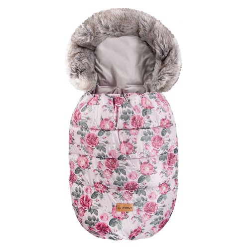 Kinder-Schlafsack ROSES rosa mit Blumenmuster