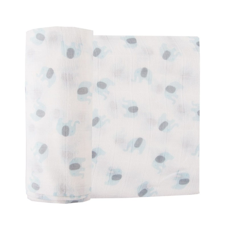 White bamboo wrap with teddies 120x120cm
