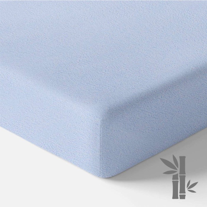 Wasserdichtes Bambus-Babybettlaken, blau