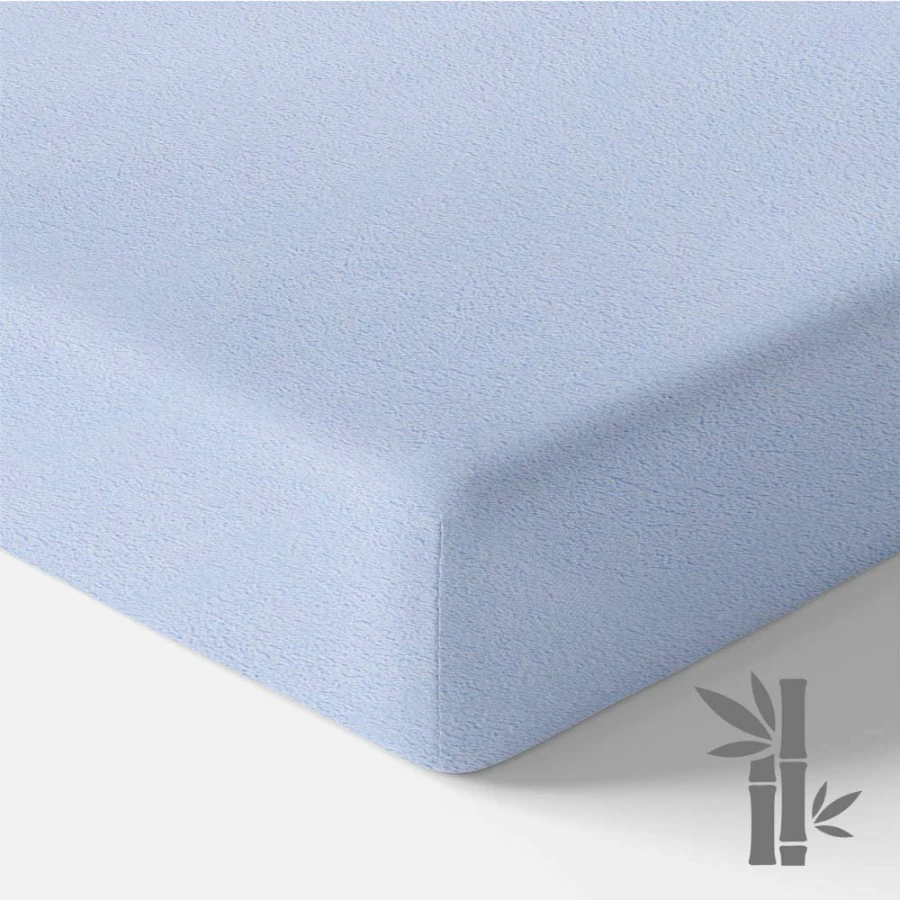 Wasserdichtes Bambus-Babybettlaken, blau