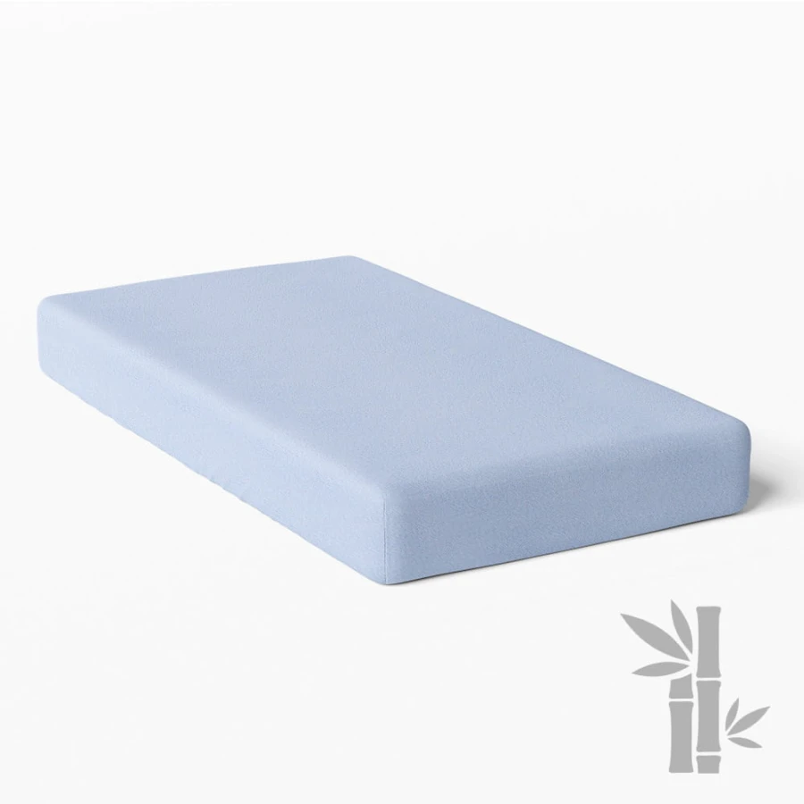 Wasserdichtes Bambus-Babybettlaken, blau