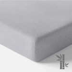 Wasserdichtes Bambus-Baby-Spannbetttuch, grau, 120 x 60