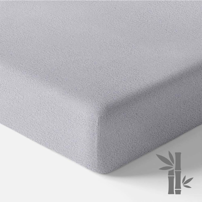 Wasserdichtes Bambus-Baby-Spannbetttuch, grau