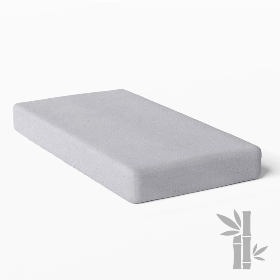 Wasserdichtes Bambus-Baby-Spannbetttuch, grau