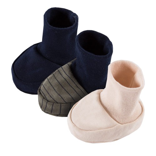 3er-Pack Babyschuhe 0-3 Monate, ganat, khaki, beige