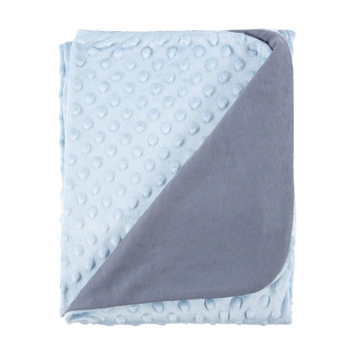 Minky-Decke blau/grau 85x75