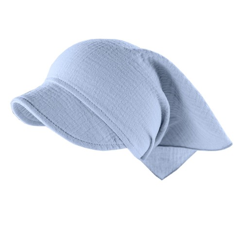 Muslin baby hat blue