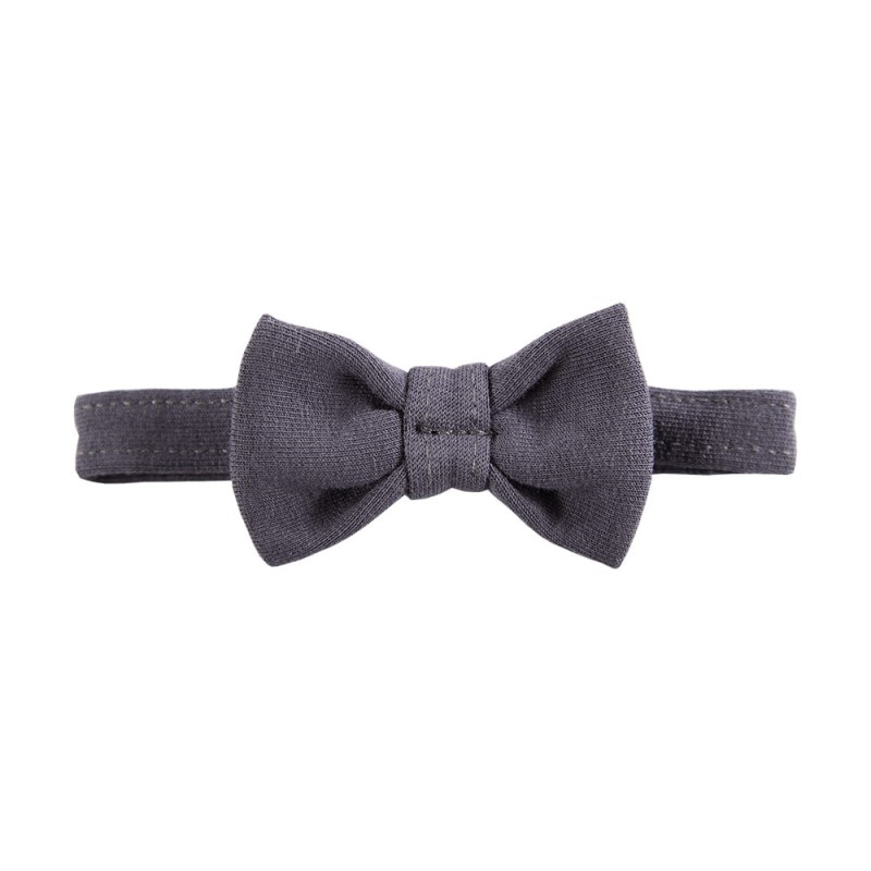 Elegant graphite plain baby bow tie
