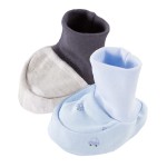 Babyschuhe 0-3 Monate 2er-Pack grau und blau