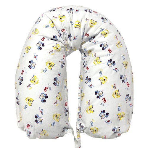 Kissenbezug für Schwangere, weiß mit Autos