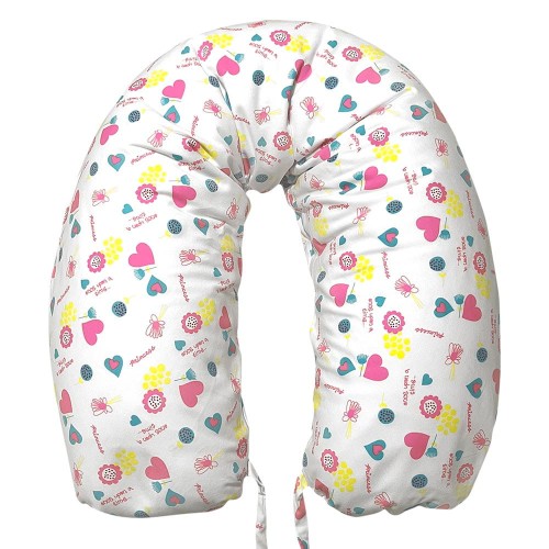 Kissenbezug für Schwangere, weiß mit Herzen