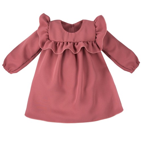 Dress with frills CEREMONY dark pink
