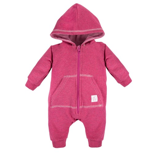 Hooded playsuit UNIQUE dark pink 086